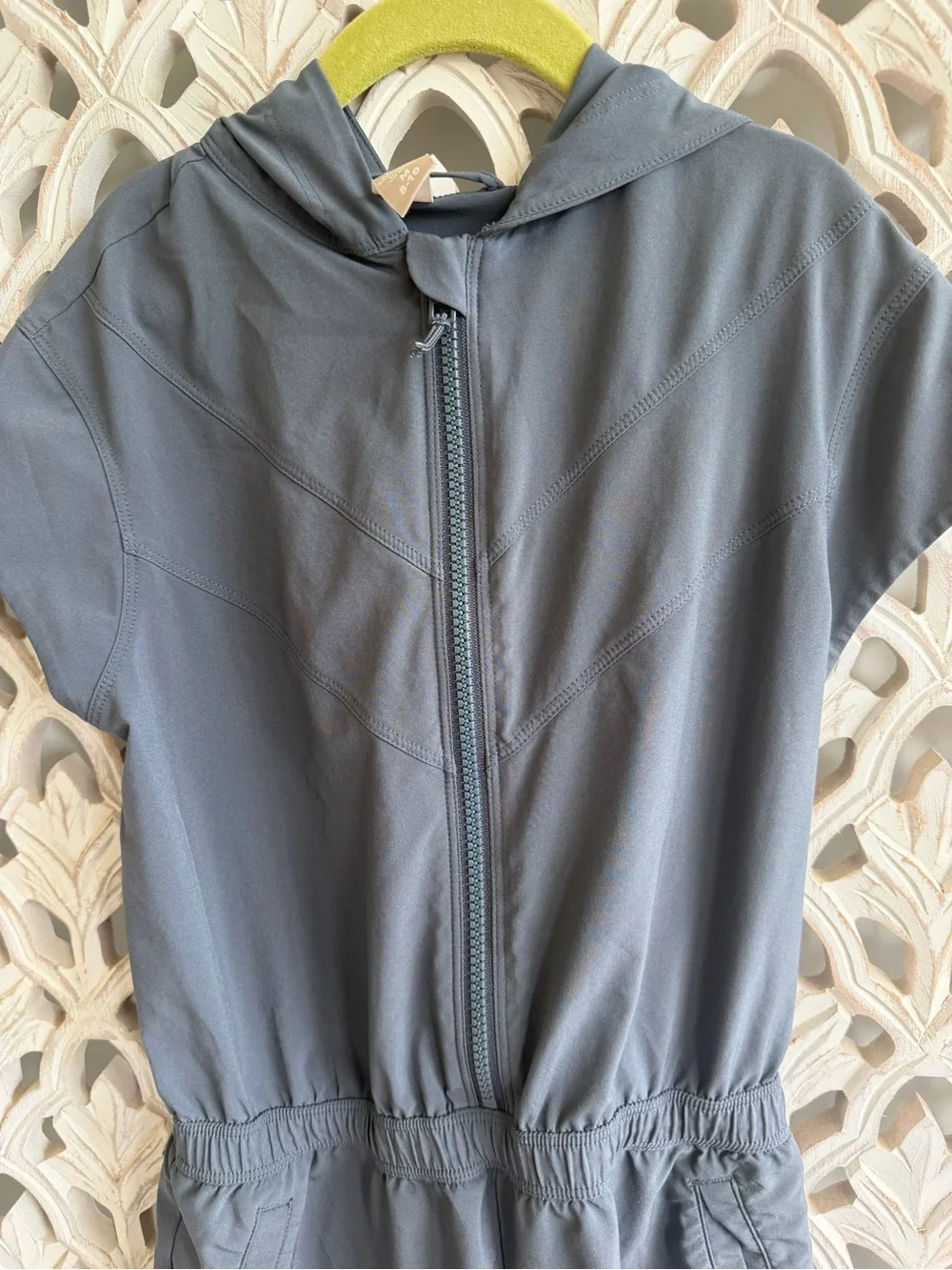 Athleta Girl Ready to Go hooded romper, size M